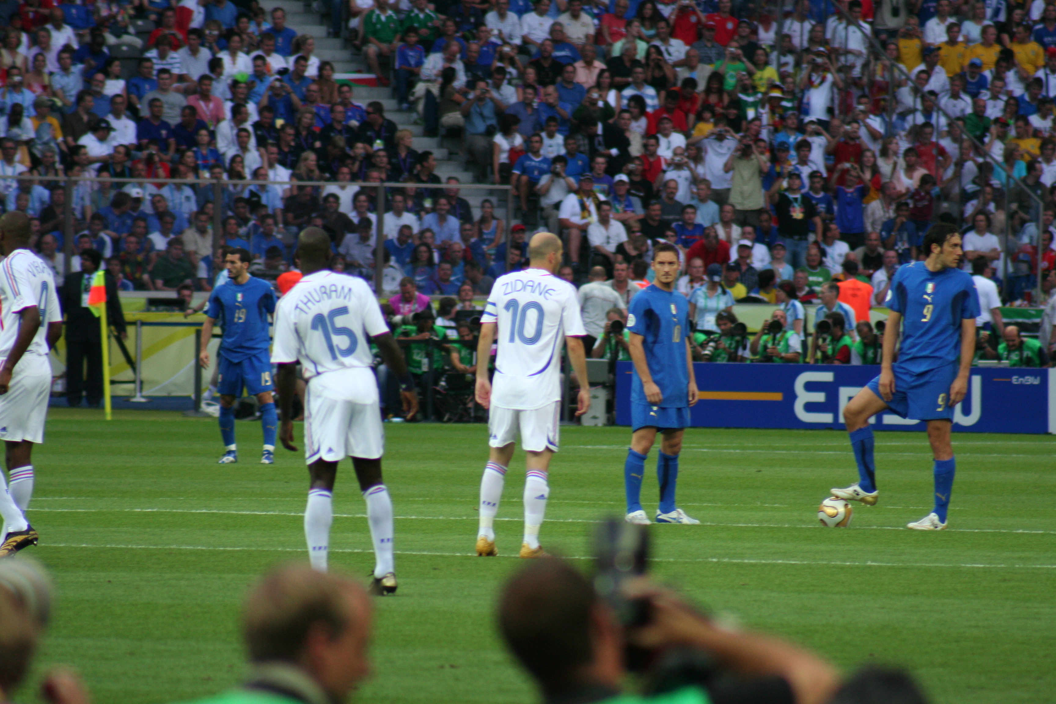 Lilian Thuram Zinedine El Mago Zidane Patrick Vieira Luca Toni Francesco Totti and Gianluca Zambrotta (before start of the FIFA World Cup Germany 2006 Finals Match)