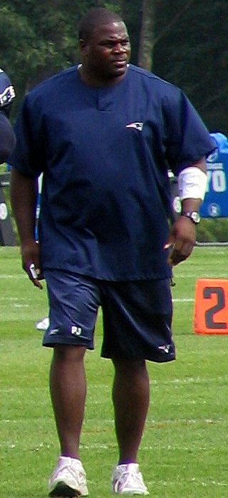 Former New York Giants linebacker Pepper Johnson as an assistant linebackers coach with the New England Patriots during the 2007 season