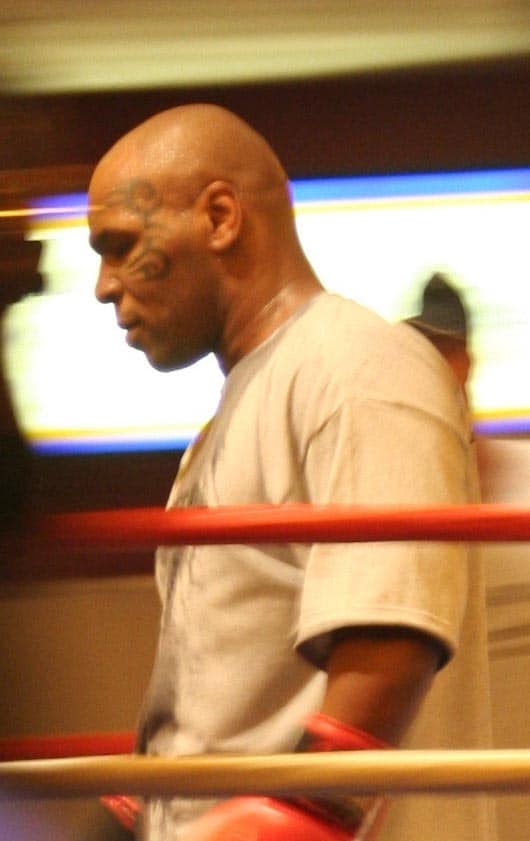 "Iron" Mike Tyson training in the ring at Las Vegas, Nevada circa October 2006