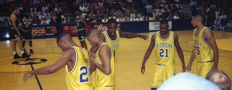 Michigan's Fab Five (left to right) Jimmy King, Jalen Rose, Webber, Ray Jackson and Juwan Howard (circa early nineties)