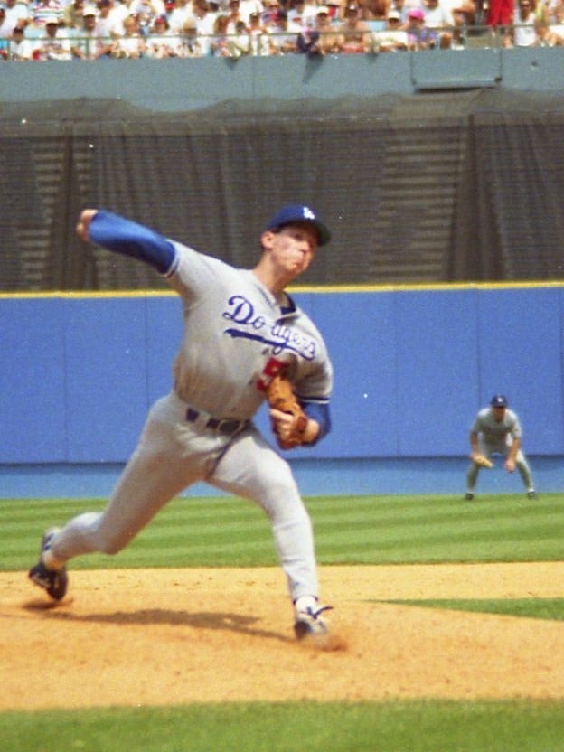 Orel Bulldog Hershiser with Los Angeles Dodgers circa 1993