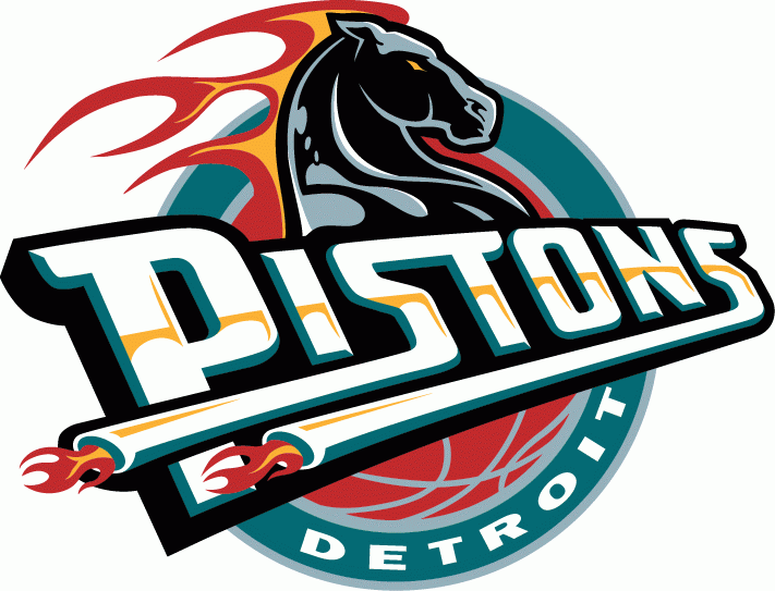 N.B.A. teams Detroit Pistons logo circa 1996-97-2000-01 nba seasons