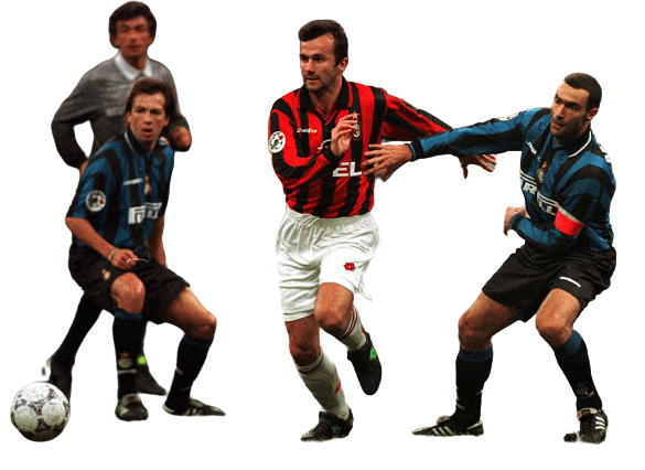 Dejan Savićević with A.C. Milan at the 1997-98 Coppa Italia 