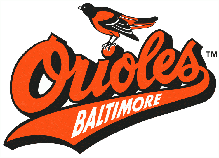 M.L.B. teams Baltimore Orioles logo circa 1992-93 1993-94 -MLB seasons