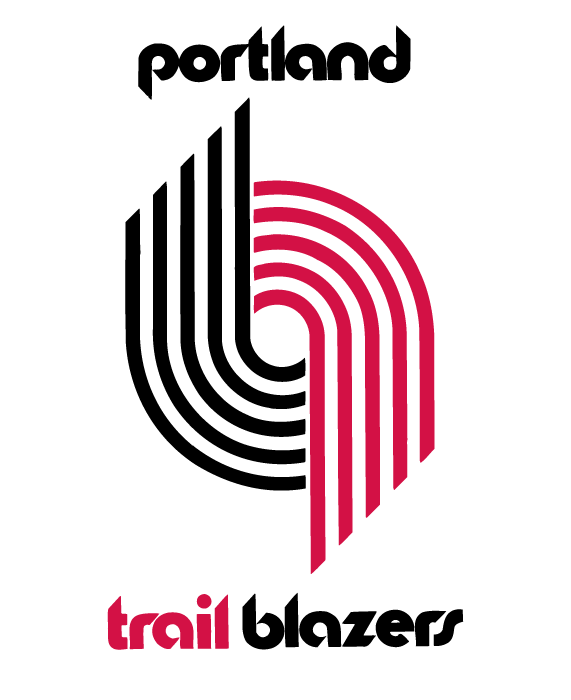 N.B.A. teams Portland Trailblazers logo circa 1970-71 19898-90 nba seasons-GIF_source_chriscreamerssportslogos.net