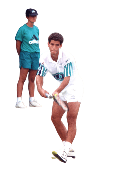 Pete Sampras foreground at the Thriftway Championships Cincinnati, Ohio circa August 1992