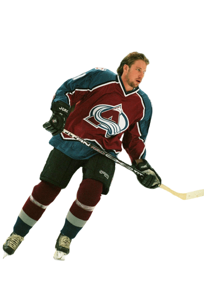 Peter Forsberg with the Colorado Avalanche