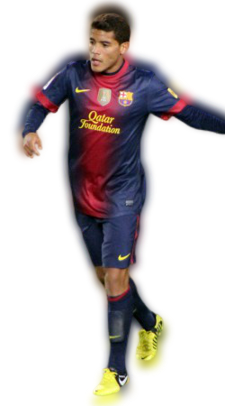 Jonathan Dos Santos playing with Barcelona FC circa 2012-2013 La Liga season