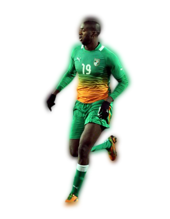 Yaya Touré playing with the Ivory Coast men's national soccer team